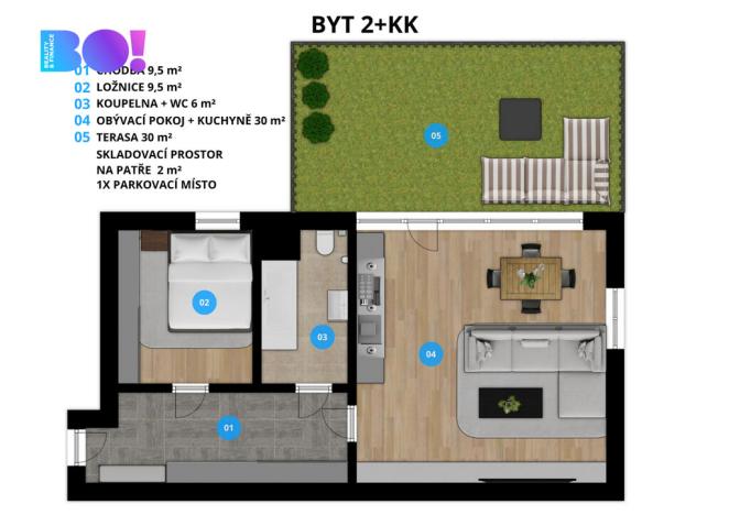 Pronájem bytu 2+kk, Ostrava, Stanislavského, 55 m2