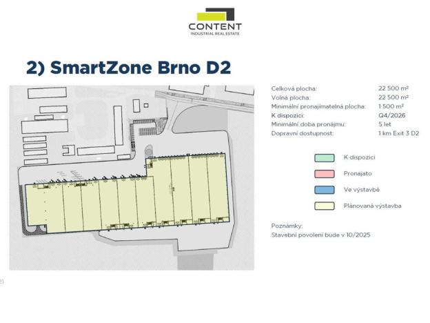 Pronájem skladu, Brno - Chrlice, U jezu, 1500 m2