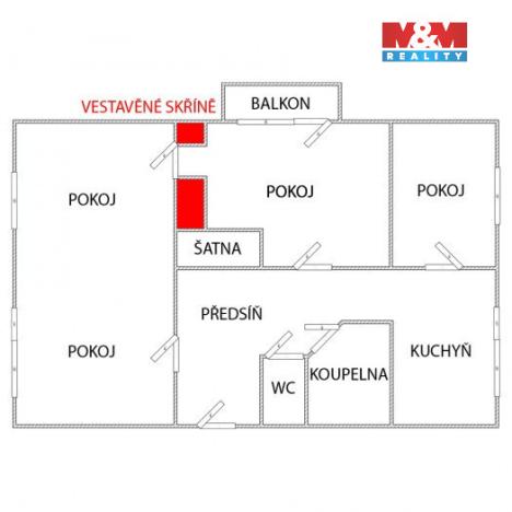 Pronájem bytu 4+1, Chomutov, Kamenná, 76 m2