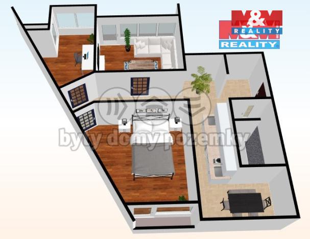 Prodej bytu 3+1, Chomutov, Bezručova, 85 m2