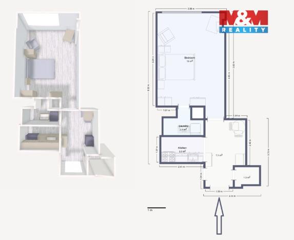 Pronájem bytu 1+kk, Praha - Vinohrady, Vinohradská, 38 m2