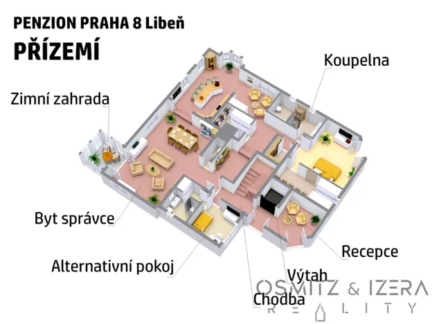 Prodej ubytování, Praha - Libeň, Davídkova, 890 m2