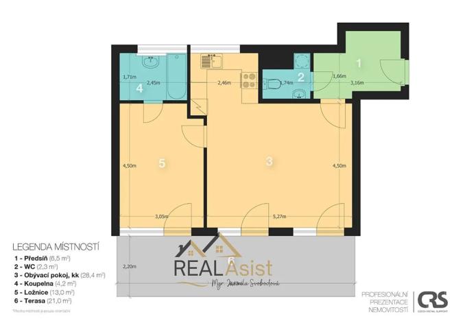 Pronájem bytu 2+kk, Brno, 82 m2