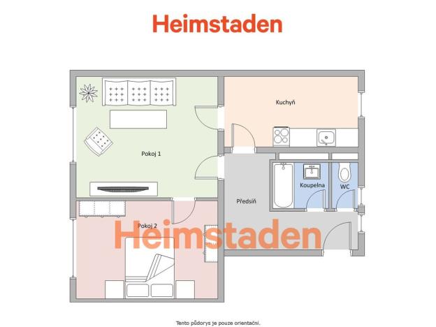 Pronájem bytu 2+1, Karviná - Nové Město, Kořenského, 55 m2