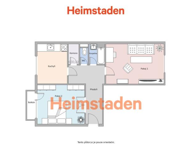 Pronájem bytu 2+1, Havířov - Město, Husova, 56 m2