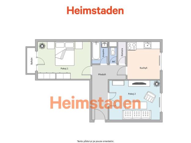 Pronájem bytu 2+1, Havířov - Město, Beethovenova, 53 m2