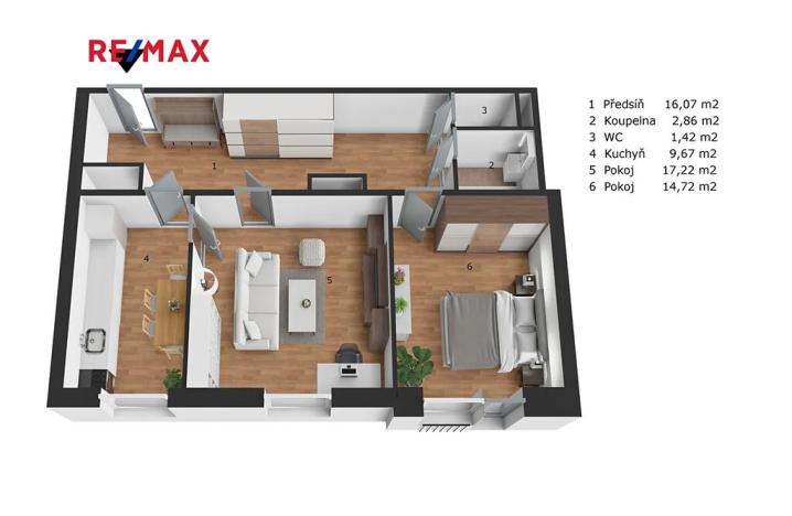 Prodej bytu 2+1, Praha - Michle, Pelhřimovská, 62 m2