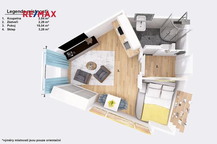 Pronájem bytu 1+kk, Jindřichův Hradec, Nádražní, 23 m2