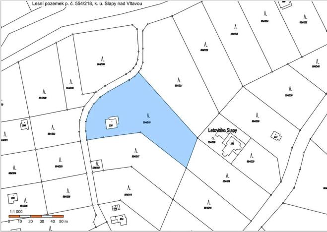 Prodej lesa, Slapy, 4059 m2