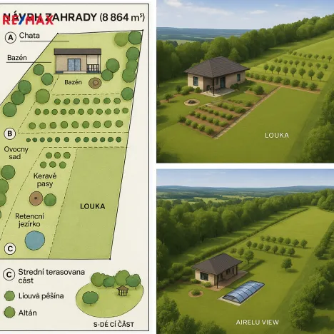 Prodej zahrady, Zlín - Kudlov, 8864 m2