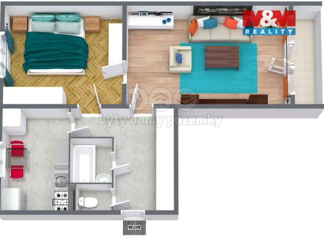 Pronájem bytu 2+1, Nová Role, Svobodova, 50 m2