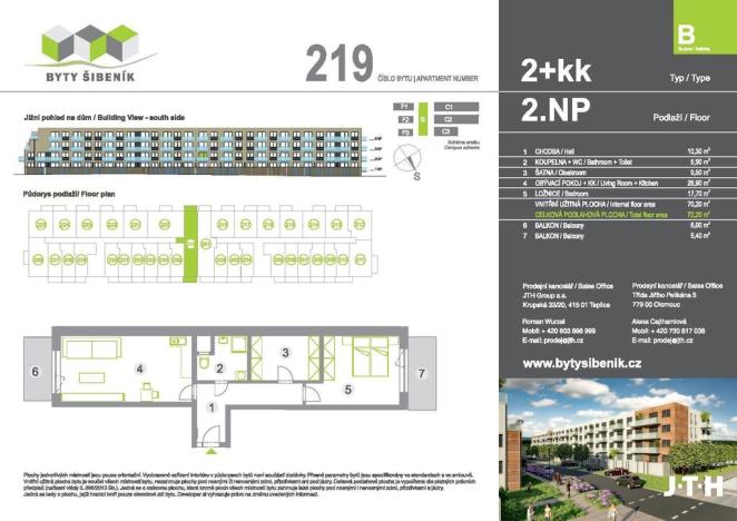 Prodej bytu 2+kk, Olomouc, Třída Jiřího Pelikána, 70 m2