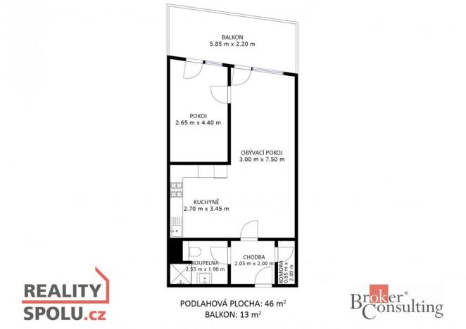 Pronájem bytu 2+kk, Brno - Zábrdovice, Přadlácká, 56 m2