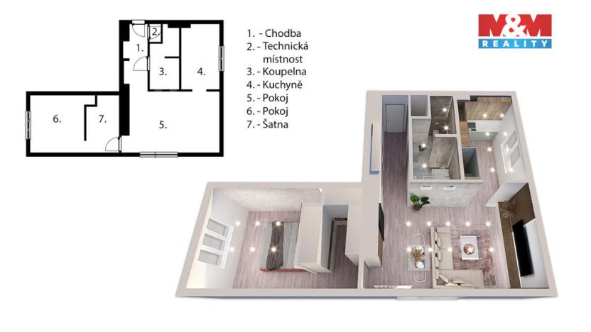 Prodej bytu 2+1, Moravany, 9. května, 57 m2