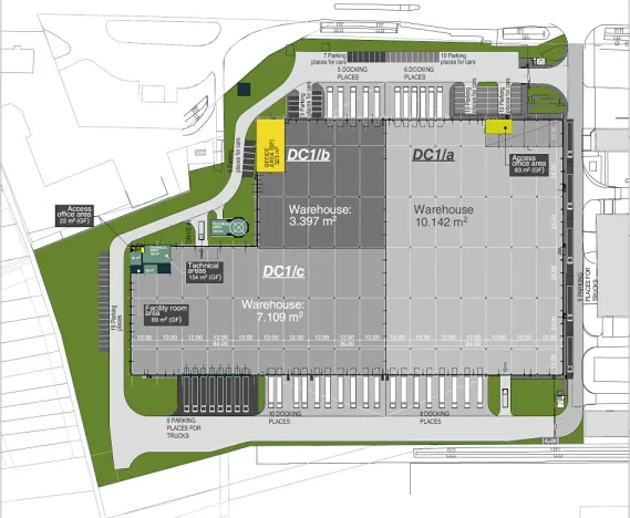 Pronájem skladu, Napajedla, 7109 m2