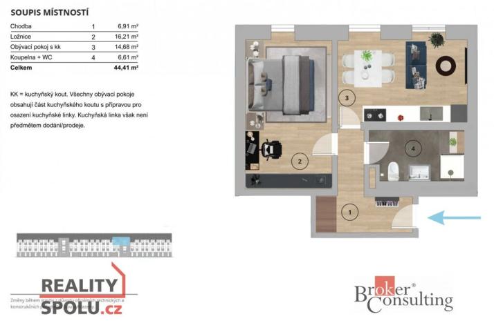 Prodej bytu 2+kk, Český Brod, Prokopa Velikého, 44 m2