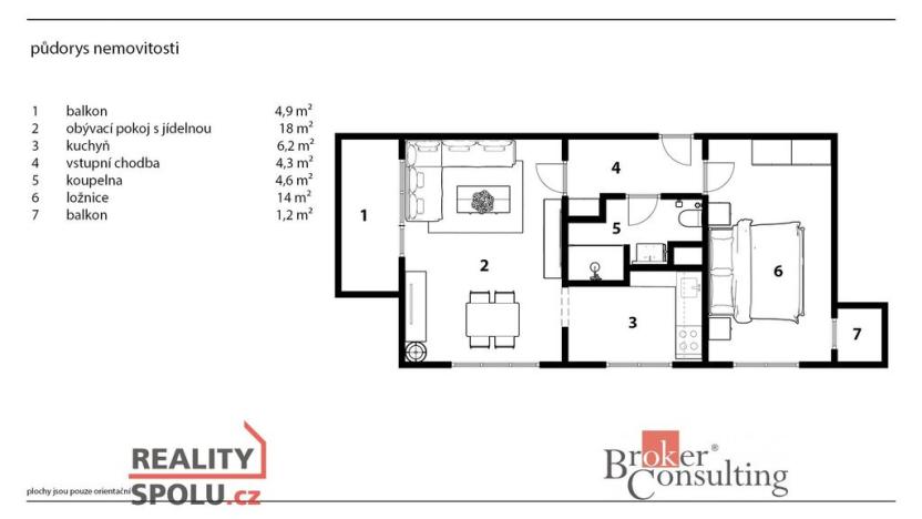 Pronájem bytu 2+kk, Pardubice - Zelené Předměstí, S. K. Neumanna, 53 m2