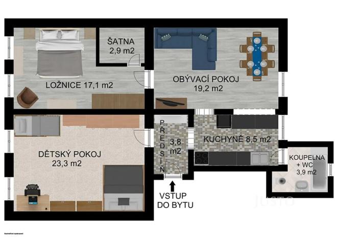 Prodej bytu 3+kk, Písek, Jeronýmova, 83 m2