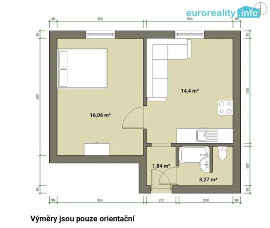 Prodej bytu 1+1, Cheb, Lomená, 35 m2