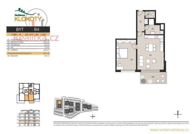 Prodej bytu 2+kk, Tábor - Klokoty, 67 m2