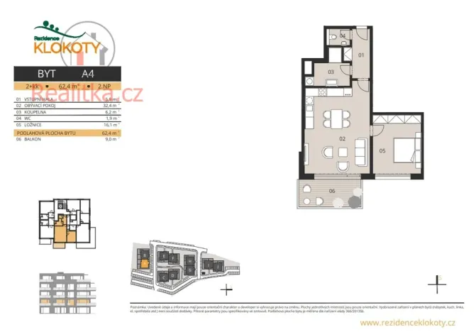 Prodej bytu 2+kk, Tábor - Klokoty, 62 m2