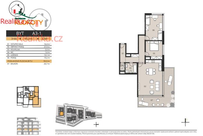 Prodej bytu 3+kk, Tábor - Klokoty, 93 m2