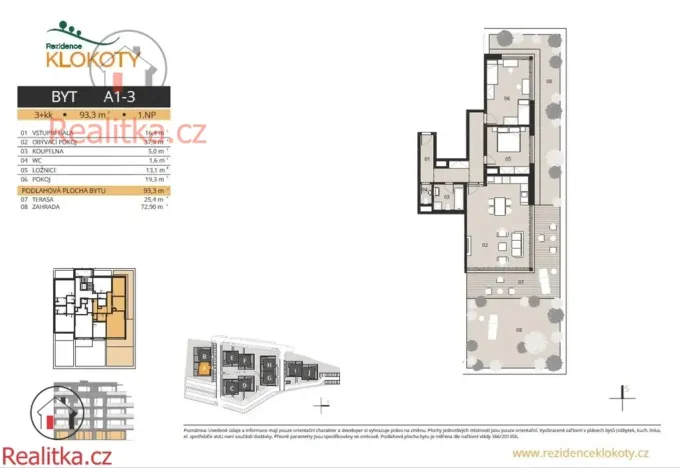 Prodej bytu 3+kk, Tábor - Klokoty, 93 m2
