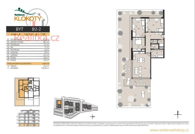 Prodej bytu 4+kk, Tábor - Klokoty, 120 m2