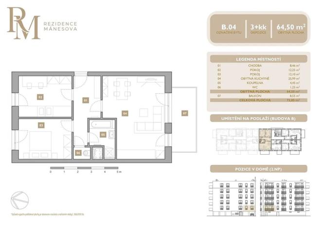 Prodej bytu 3+kk, Lipník nad Bečvou, Mánesova, 64 m2
