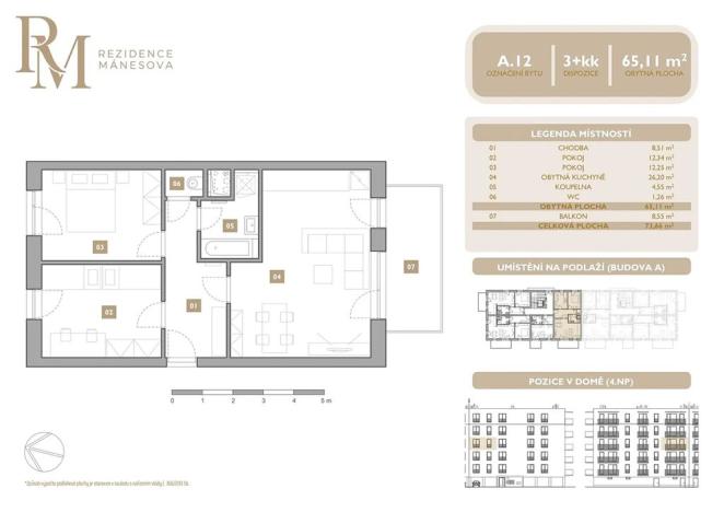 Prodej bytu 3+kk, Lipník nad Bečvou, Mánesova, 65 m2