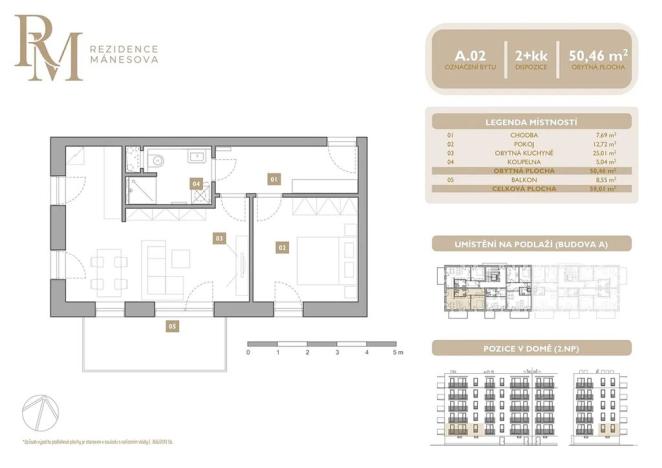 Prodej bytu 2+kk, Lipník nad Bečvou, Mánesova, 50 m2