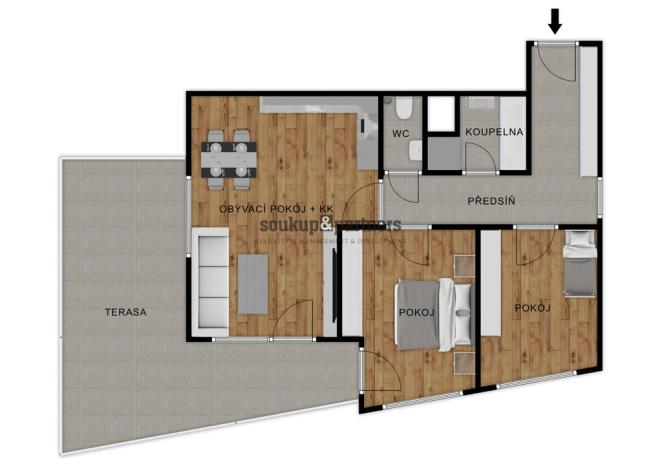 Prodej bytu 3+kk, Praha - Hostivař, Nurmiho, 69 m2