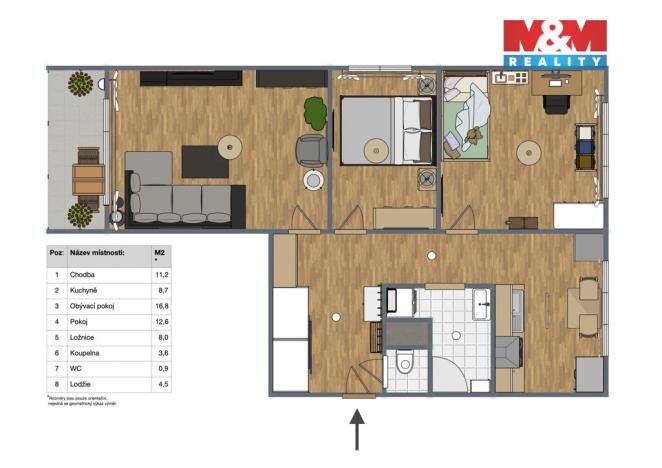 Prodej bytu 3+1, Kadaň, 1. máje, 61 m2