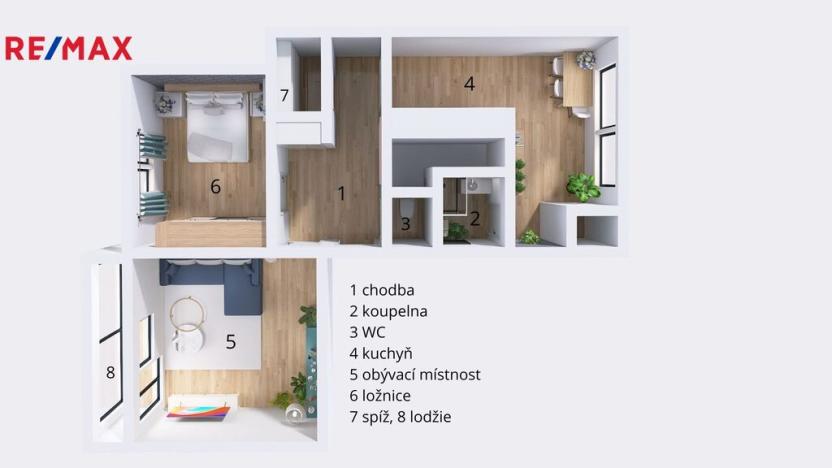 Pronájem bytu 2+1, Šumperk, Čajkovského, 60 m2