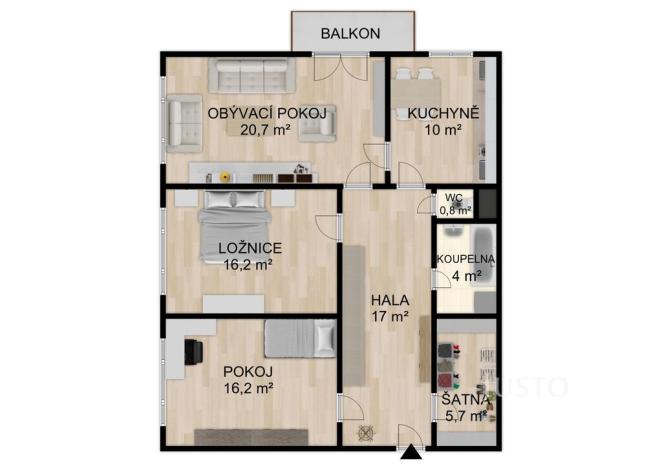 Prodej bytu 3+1, Písek, Lipová alej, 90 m2