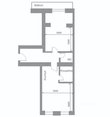 Pronájem bytu 2+kk, Písek - Budějovické Předměstí, Mírové nám., 53 m2