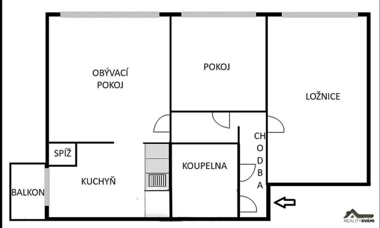 Prodej bytu 3+1, Ostrava, Výškovická, 59 m2