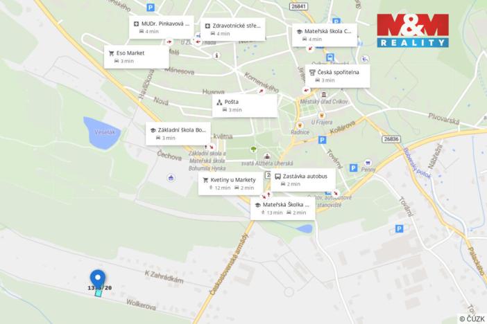 Prodej zahrady, Cvikov, Wolkerova, 823 m2