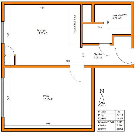 Prodej bytu 2+kk, Cihelna, Kunětická, 42 m2
