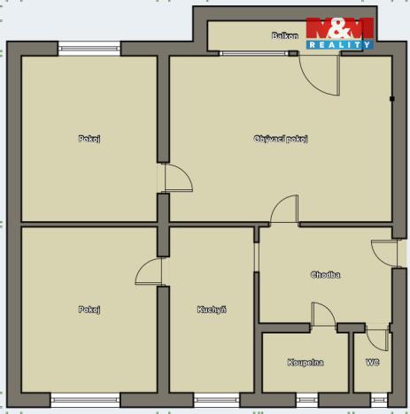 Prodej bytu 3+1, Dobroměřice, 5. května, 70 m2