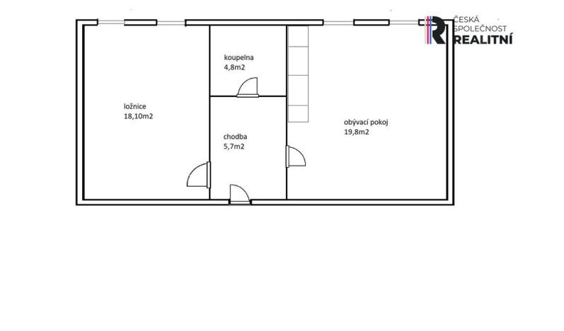 Pronájem bytu 2+kk, Brno - Žebětín, Říčanská, 58 m2