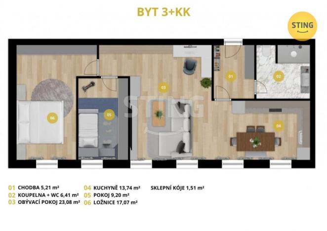 Prodej bytu 3+kk, Opava, Sadová, 75 m2