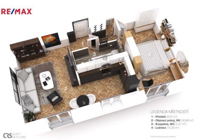 Prodej bytu 2+1, Praha - Veleslavín, Šumberova, 53 m2