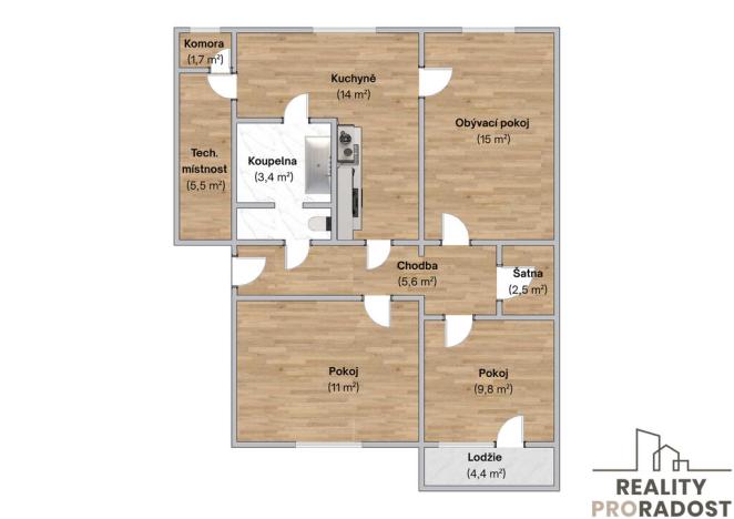 Prodej bytu 3+1, Holešov, Havlíčkova, 72 m2