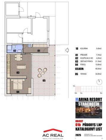 Prodej bytu 2+kk, Strachotín, Šakvická, 46 m2