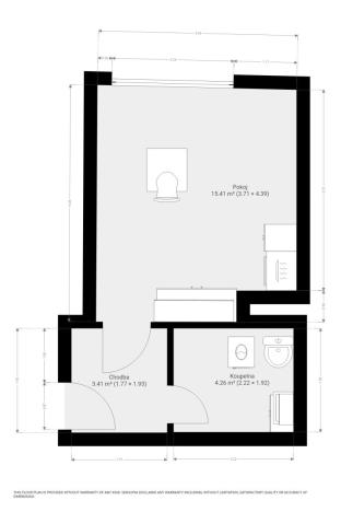 Pronájem bytu 1+kk, Brno, Křenová, 28 m2