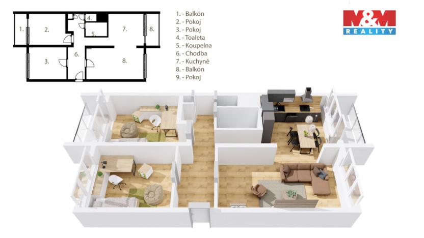 Prodej bytu 3+1, Otovice, 85 m2