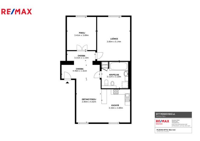 Pronájem bytu 3+kk, Karlovy Vary, Moskevská, 75 m2