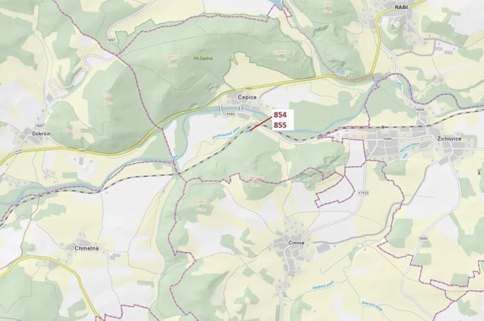 Dražba lesa, Rabí, 2561 m2