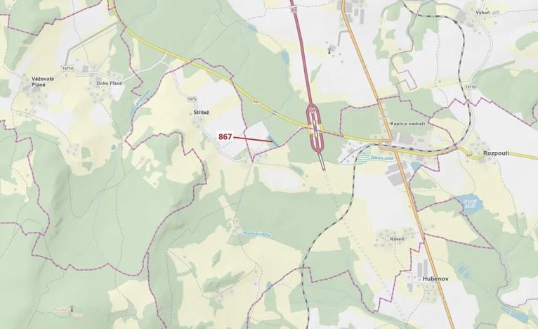 Dražba lesa, Netřebice, 3608 m2